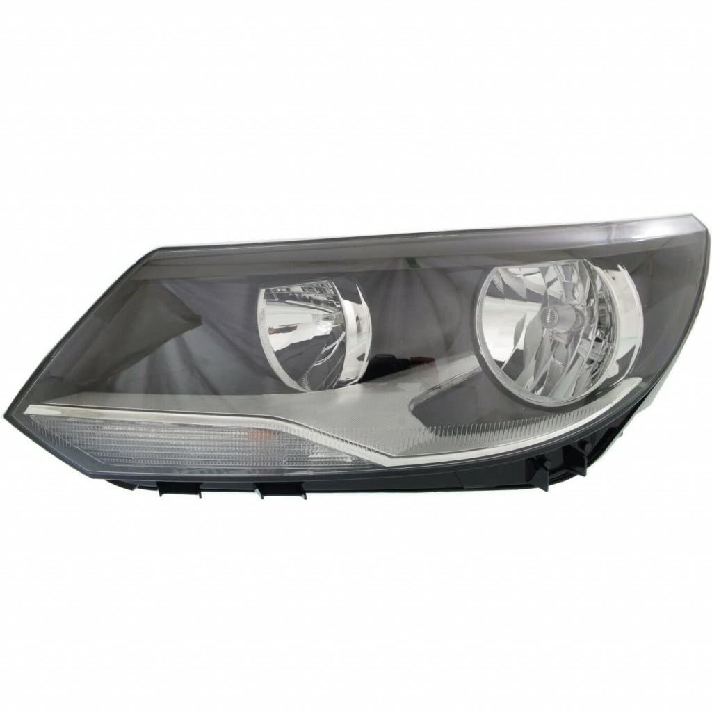 CarLights360 Volkswagen Tiguan Limited Headlight Assembly 2017-2018 Driver Side - DOT Certified Halogen Headlight with Bulbs | VW2502152 | Perfect for Night Driving & Foggy Conditions