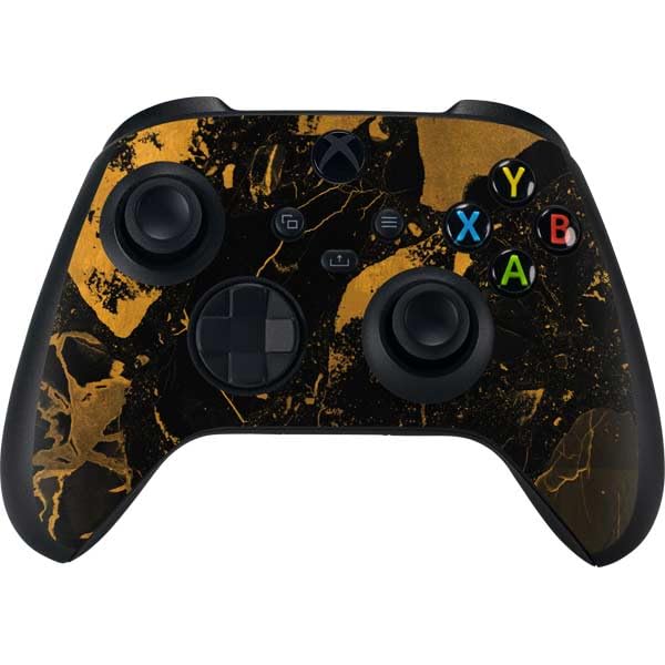 Premium Skinit Decal Gaming Skin for Xbox Series X Controller - Elegant Black & Gold Marble Design | Custom Protective Cover for Enhanced Grip & Style | Perfect for Gaming Enthusiasts & Collectors