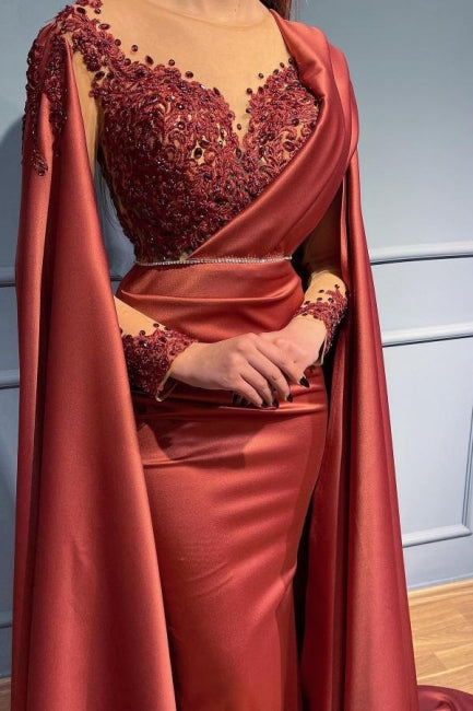 Stunning Red Mermaid Prom Dress with V-Neck & Long Train - Elegant Formal Gown for Homecoming, Quinceañera & Evening Parties