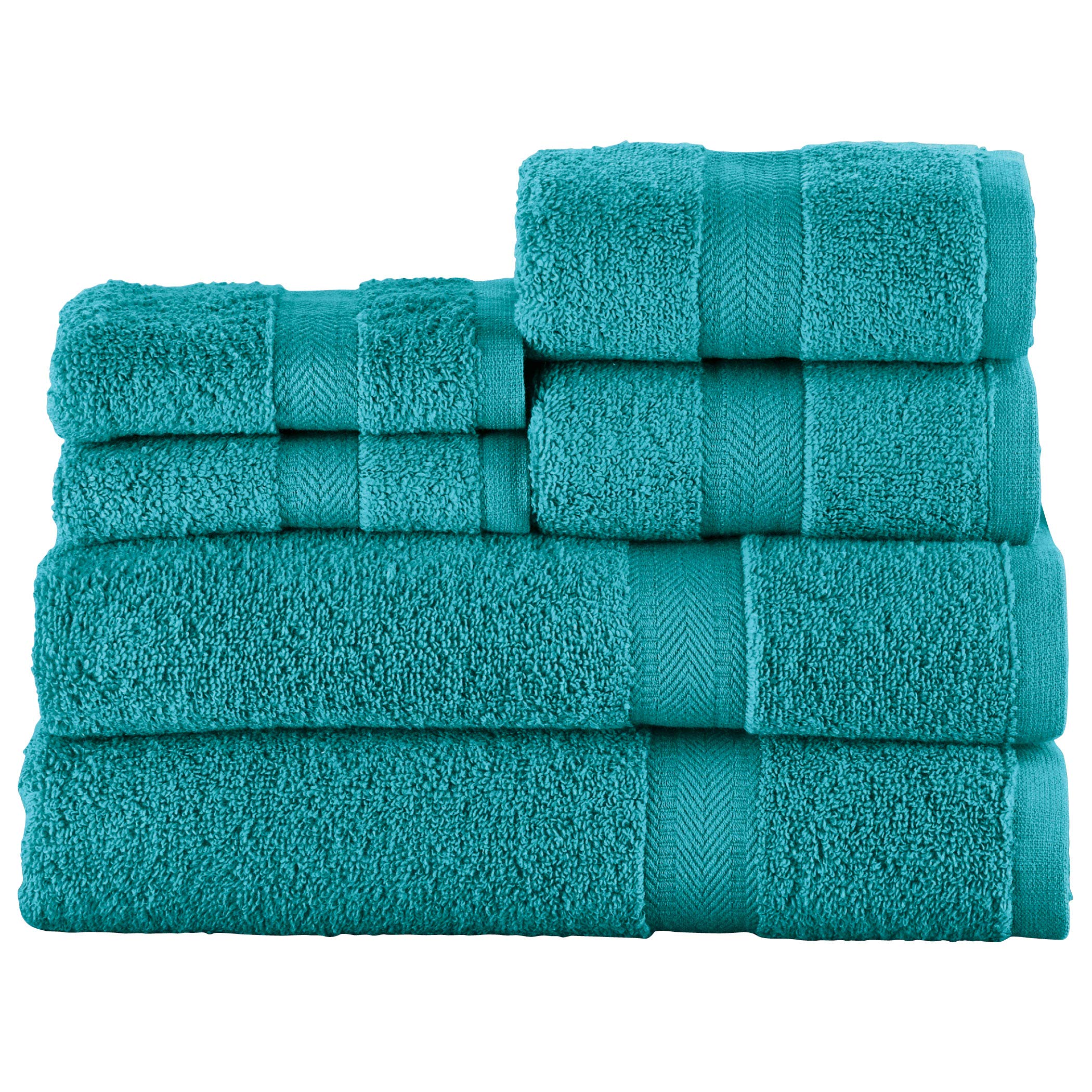 Collections Etc Zero Twist Luxury Bath Towel Set - 6-Piece Hotel Quality Bath Towels for Spa, Bathroom & Travel - Soft & Absorbent Towels for Home, Gym & Beach