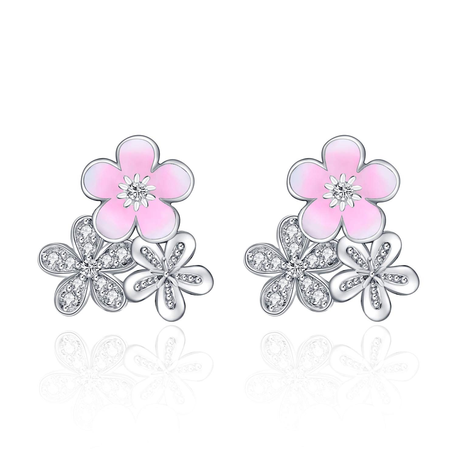 Sterling Silver Rose Flower Stud Earrings for Women - Elegant Rose Jewelry, Promise Gift for Her, Birthday Present for Girls & Women | Perfect for Weddings, Anniversaries & Special Occasions