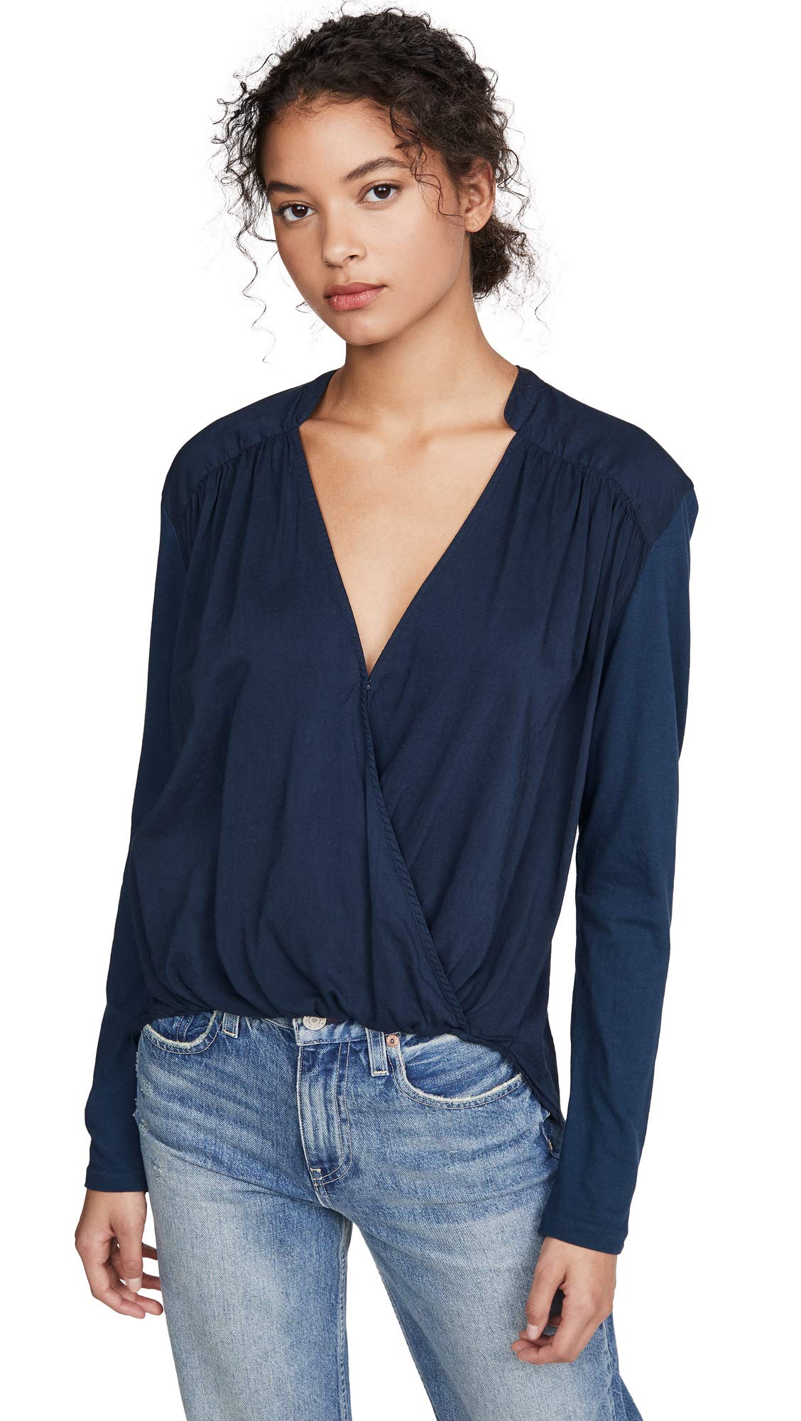 Splendid Women's Foley Surplice Long Sleeve Blouse - Elegant V-Neck Tunic Top for Work, Office & Casual Wear
