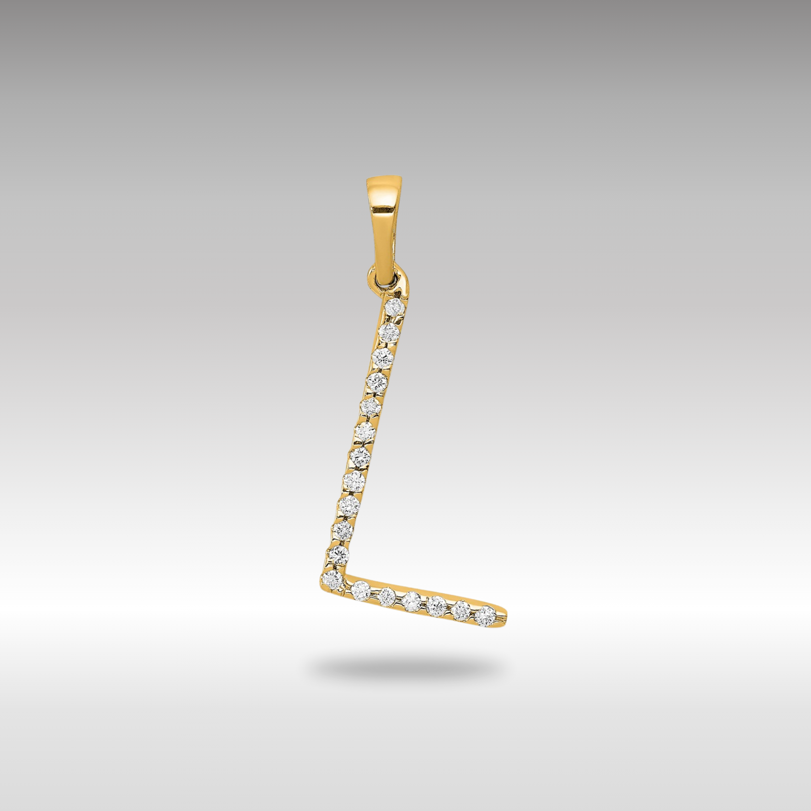 Gold Diamond Letter L Initial Pendant Necklace - 14K Yellow Gold Personalized Jewelry PM5222L 006 YA | Perfect for Gifts, Anniversaries & Special Occasions