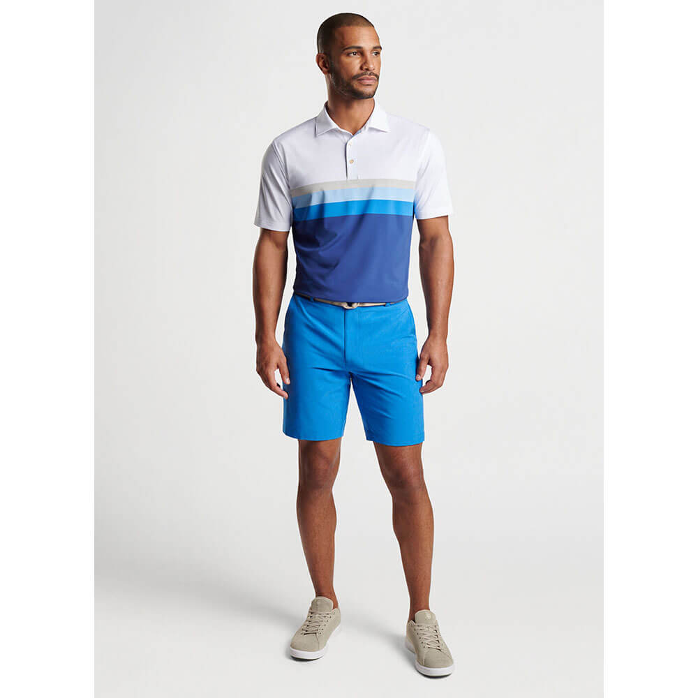 Peter Millar 9 Inch Shackleford Performance Hybrid Shorts for Men - Quick-Dry, Stretch Golf & Casual Shorts in Mako Blue | Perfect for Golf, Tennis, Travel & Outdoor Activities