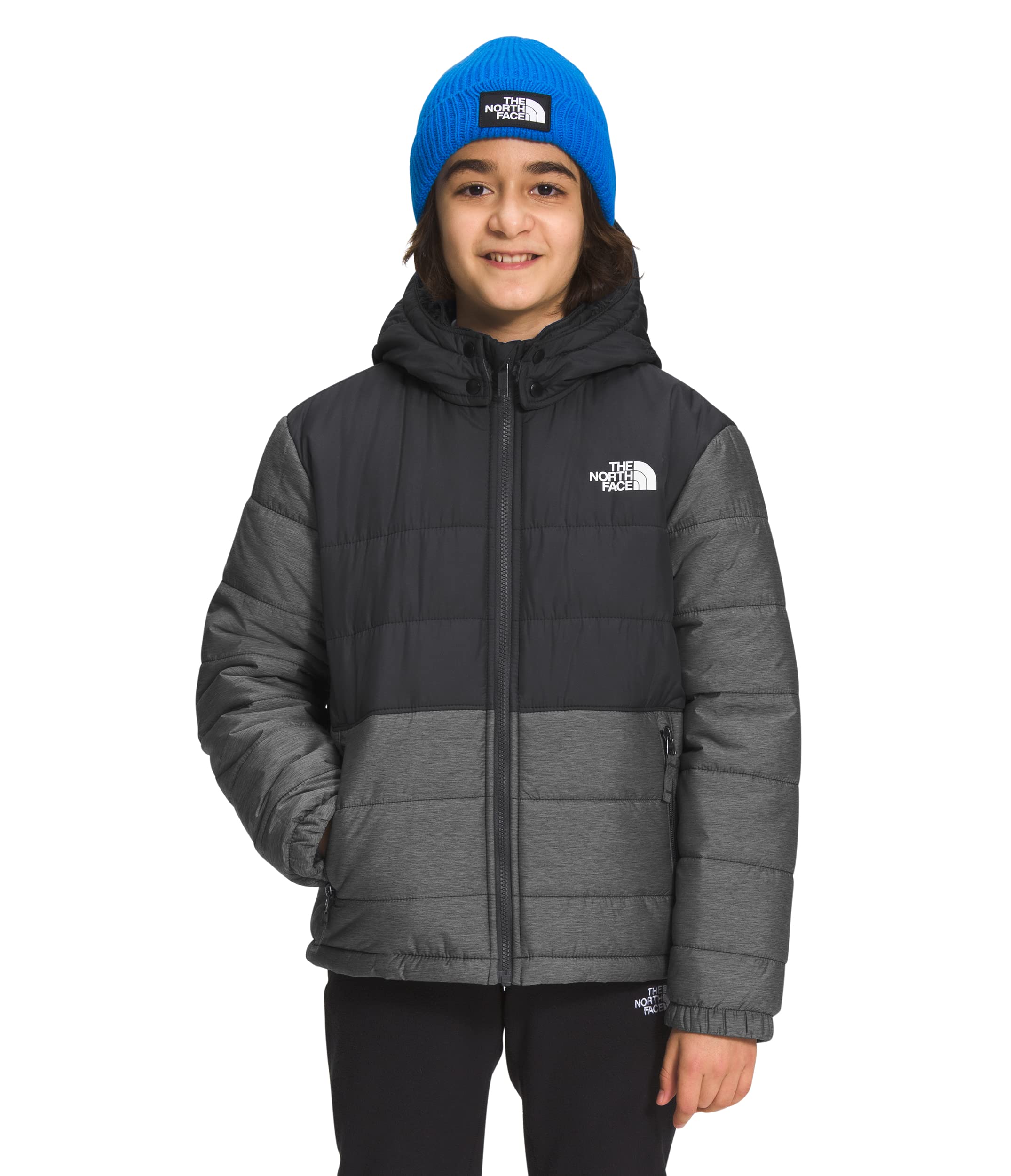 The North Face Boys' Printed Reversible Mount Chimbo Full Zip Hooded Jacket - Kids' Waterproof Windproof Winter Coat for Outdoor Activities, Hiking & School