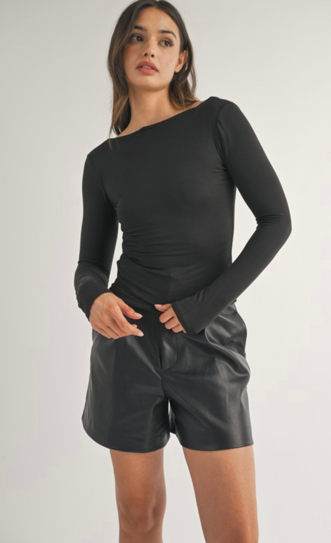 Stylish Black Long Sleeve High-Low Top for Women | Trendy Asymmetrical Blouse for Casual Wear, Office & Date Night Outfits