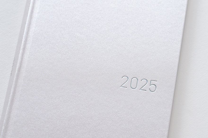 Hobonichi Techo 2025 Planner - Platinum White Weeks Hardcover, Weekly Horizontal Layout, English Edition (January Start, Monday Start) | Perfect for Journaling, Productivity & Daily Planning