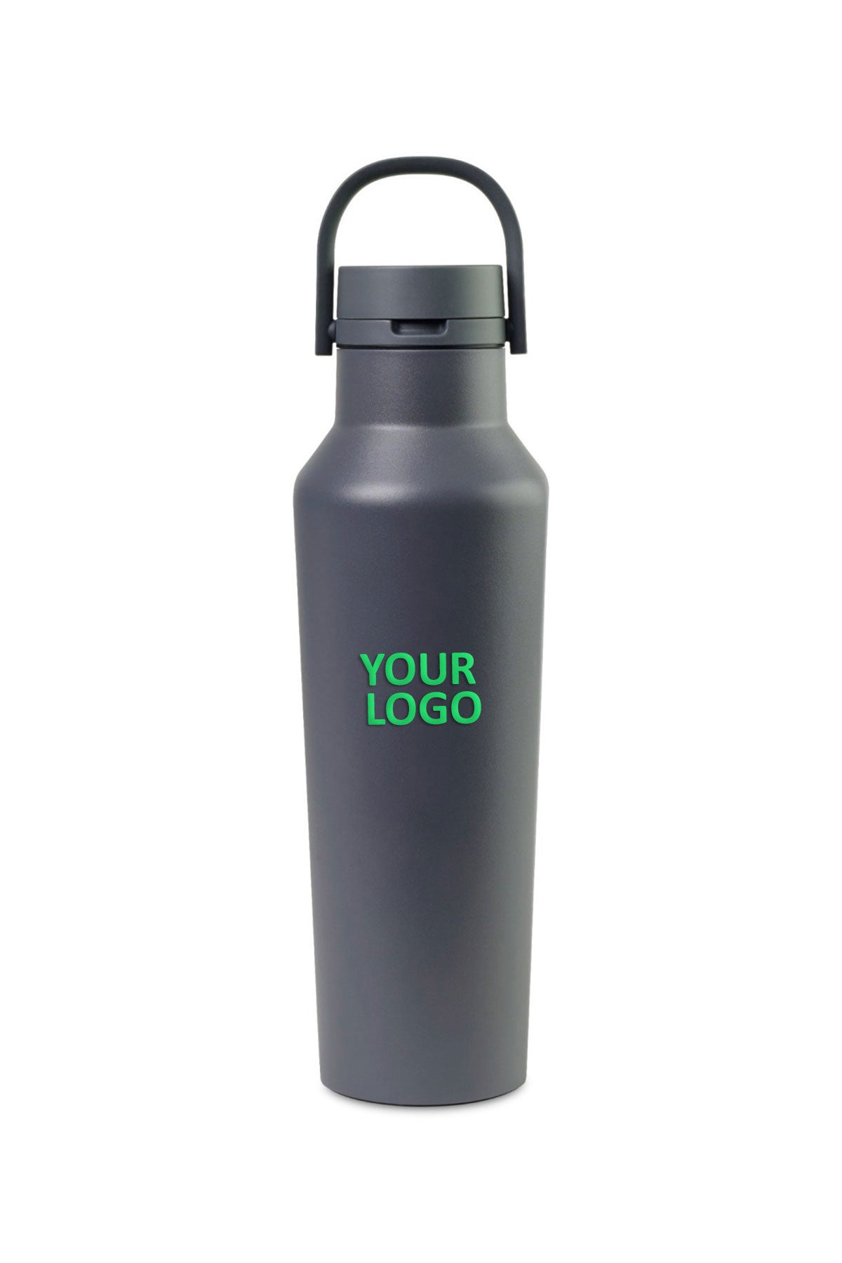 Corkcicle Sport Custom Canteen 20 Oz Insulated Water Bottle - Dark Grey | Leakproof & Sweatproof | Perfect for Gym, Hiking & Outdoor Activities