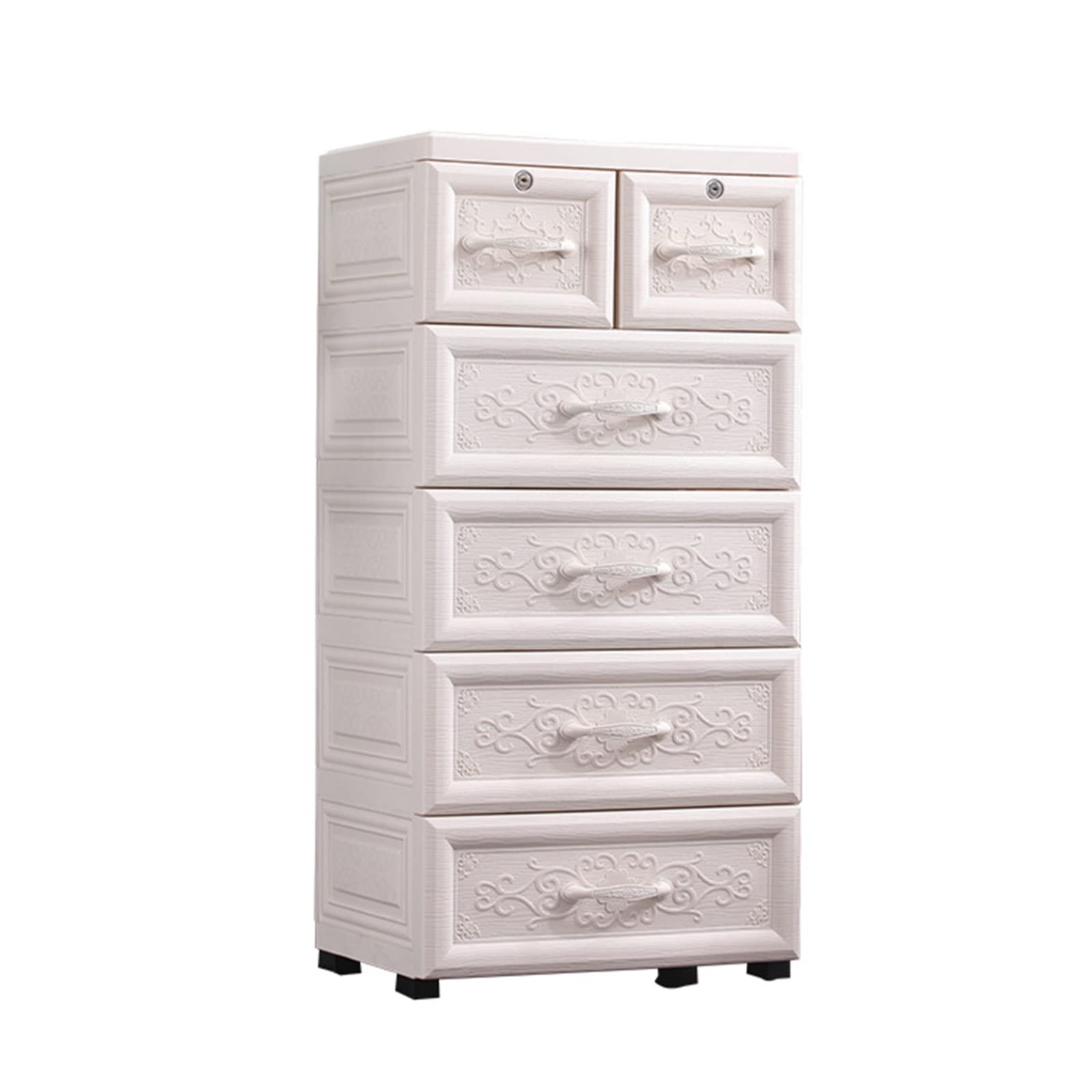 6-Drawer Plastic Storage Dresser with Wheels - Bedroom & Closet Organizer