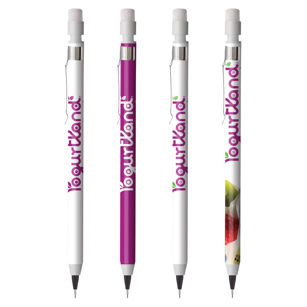 Custom Printed Mechanical Pencils with Clip - Full Color Digital Wrap - Bulk 250pcs $0.99 Each - Free Shipping & No Setup Fee - Personalized Logo PromoStadium™ - Perfect for Corporate Gifts, School Supplies & Brand Promotions