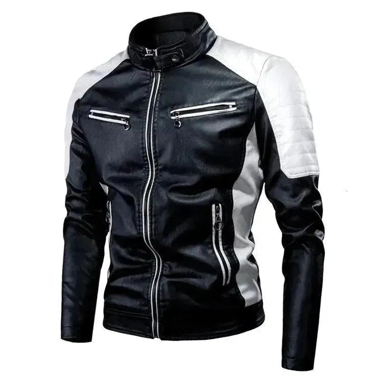Stylish Slim Fit Men's Leather Biker Jacket - Motorcycle Riding, Casual Outwear, Fashion Statement for Men | Perfect for Riding, Night Out, and Everyday Wear