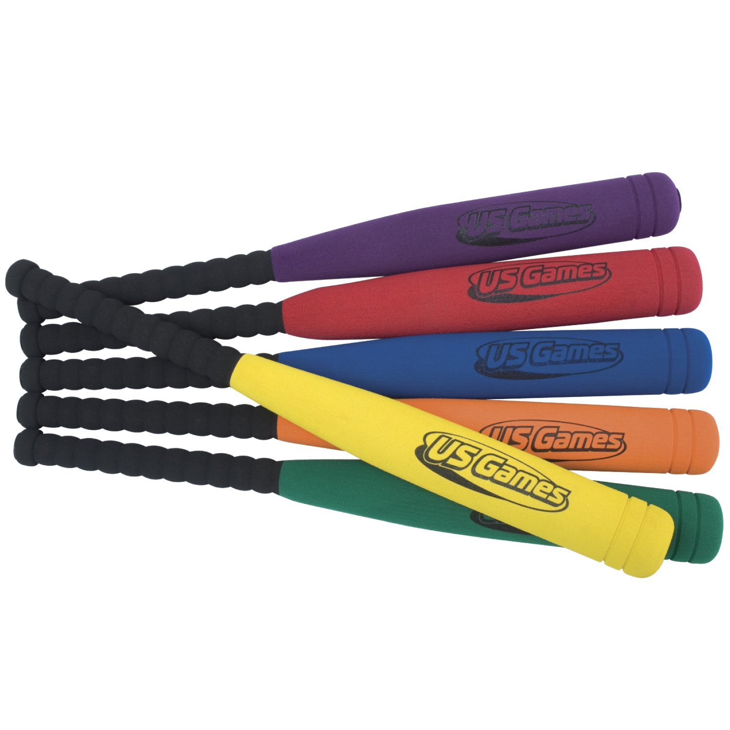 US Games Foam Bat Prism Pack - Soft Foam Baseball Bats for Kids, Safe Indoor/Outdoor Play, Birthday Party Favors, Sports Training Equipment - Perfect for Backyard Games, School PE Classes & Team Building Activities