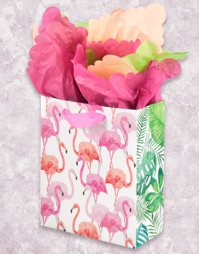 Flamingo Flock Gift Bags for Party Favors, Birthday Gifts & Wedding Decor - Premium Quality Studio Design