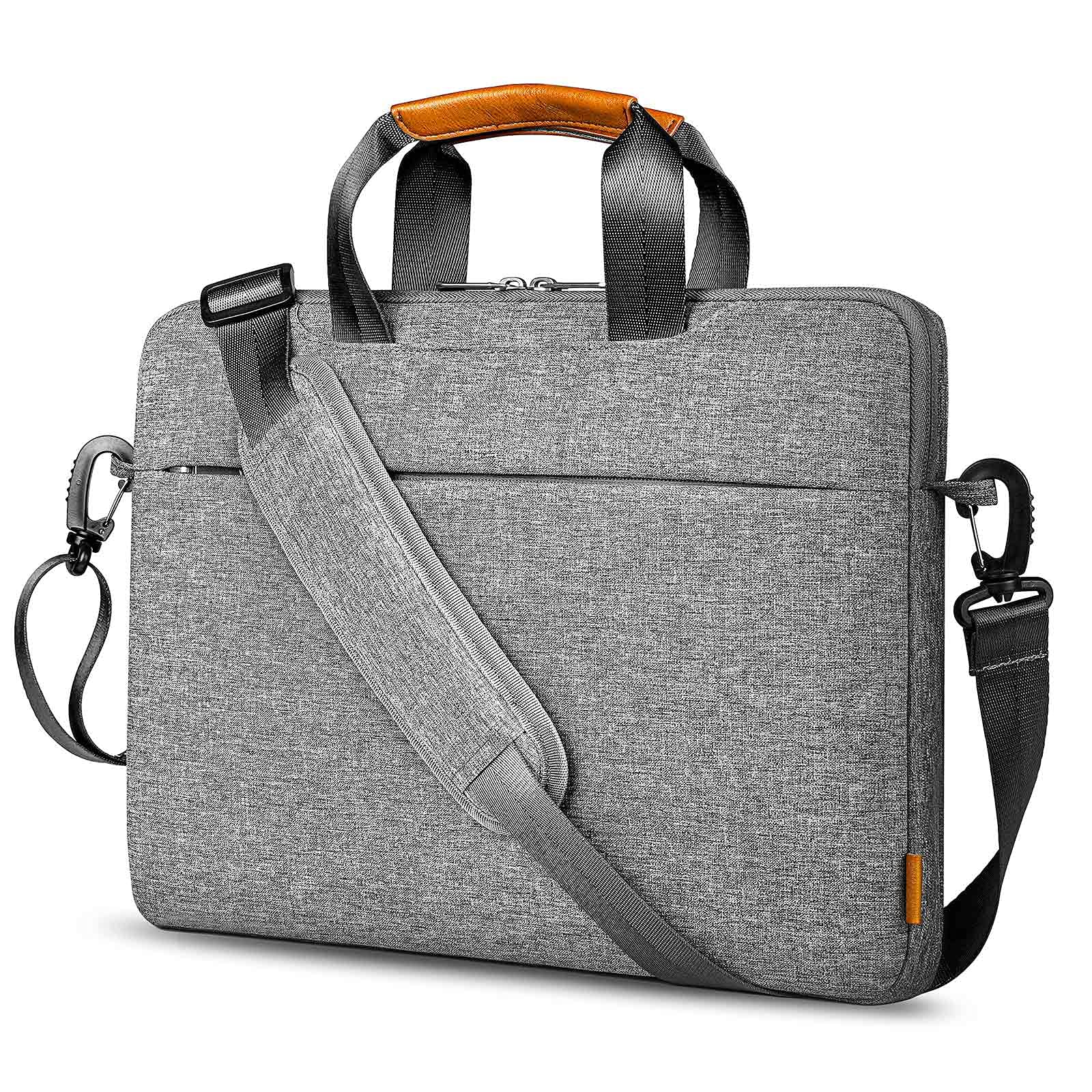 Inateck 17.3 Inch 360° Protective Laptop Shoulder Bag with Handles, Luggage Strap, Detachable Shoulder Strap, Splash-Resistant Design for Commuting, School, Business, Travel, Gray – Ideal for Daily Use, Office, and Outdoor Adventures