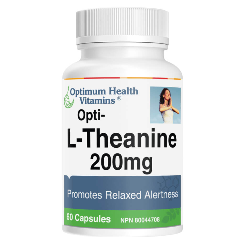 Opti L-Theanine 200mg Supplement for Stress Relief & Focus - Natural Relaxation Aid for Anxiety, Sleep Support & Mental Clarity - Perfect for Work, Study & Meditation
