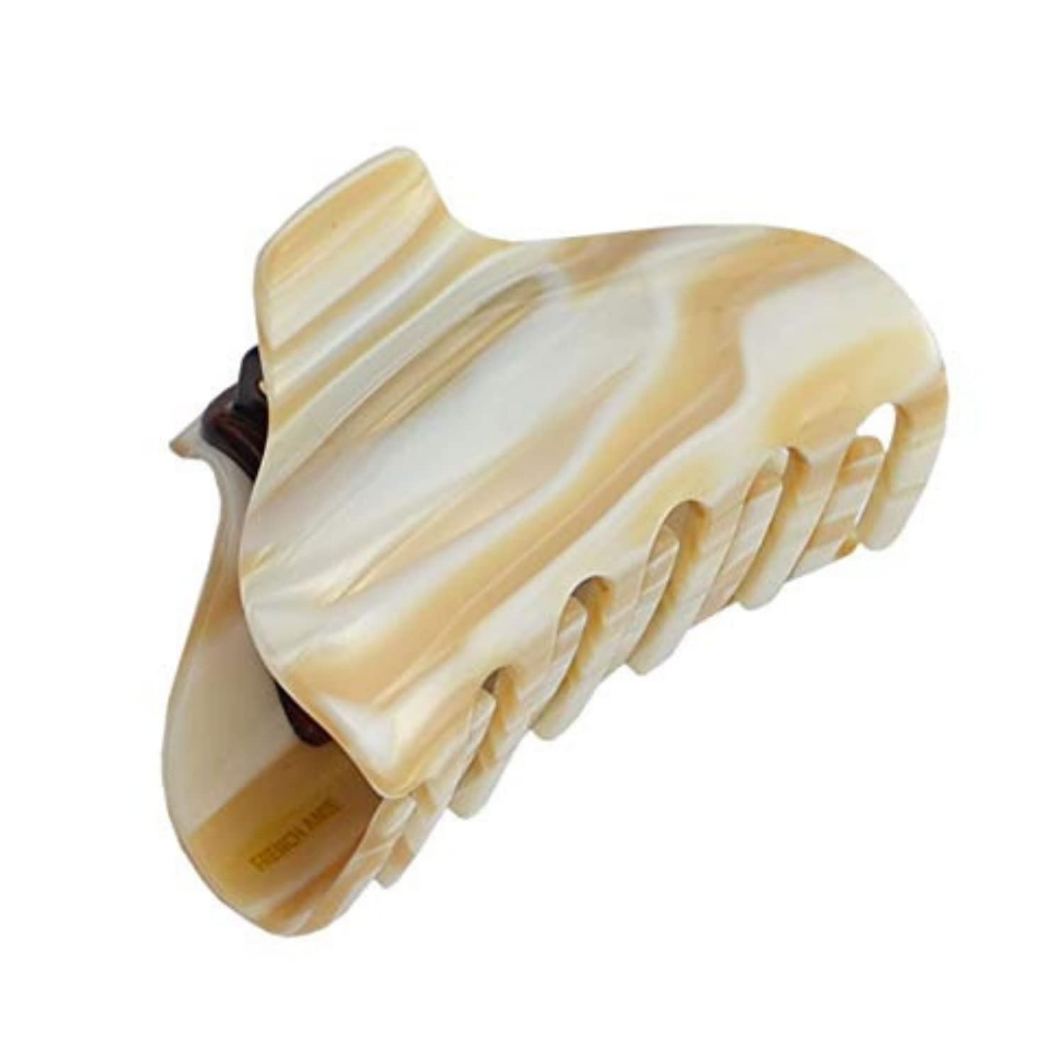 French Amie Marble Hair Claw Clip - Ivory Handmade for Women & Girls - Indoor & Outdoor Styling