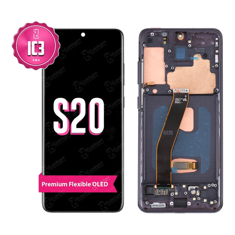 Samsung Galaxy S20 IC3 OLED Screen Replacement with Middle Frame - High-Quality Display Repair Kit for DIY Fixes at Home or Office