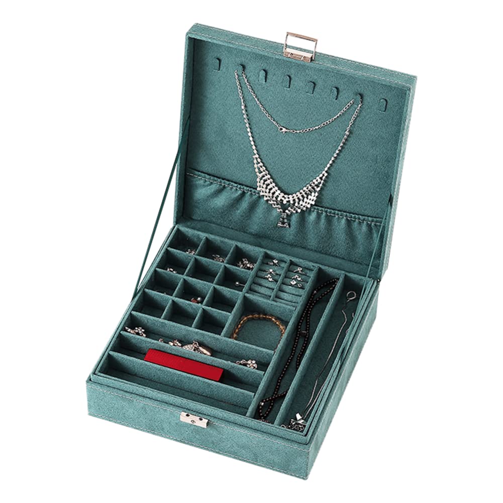 TOYOREY Premium Flannel Jewelry Organizer Box - Earrings, Rings, Bracelets & Necklace Storage Case | Perfect for Travel, Home & Gift Giving