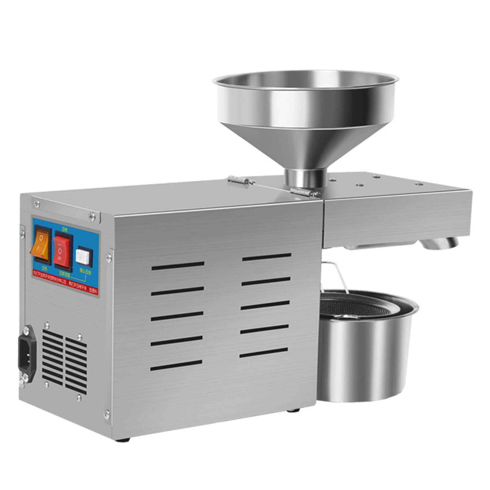 Automatic Oil Press Machine - 304 Stainless Steel Cold & Hot Press for Peanut/Sesame Oil | Intelligent Foldable Design for Easy Storage | Perfect for Home Kitchen & Small Business Use