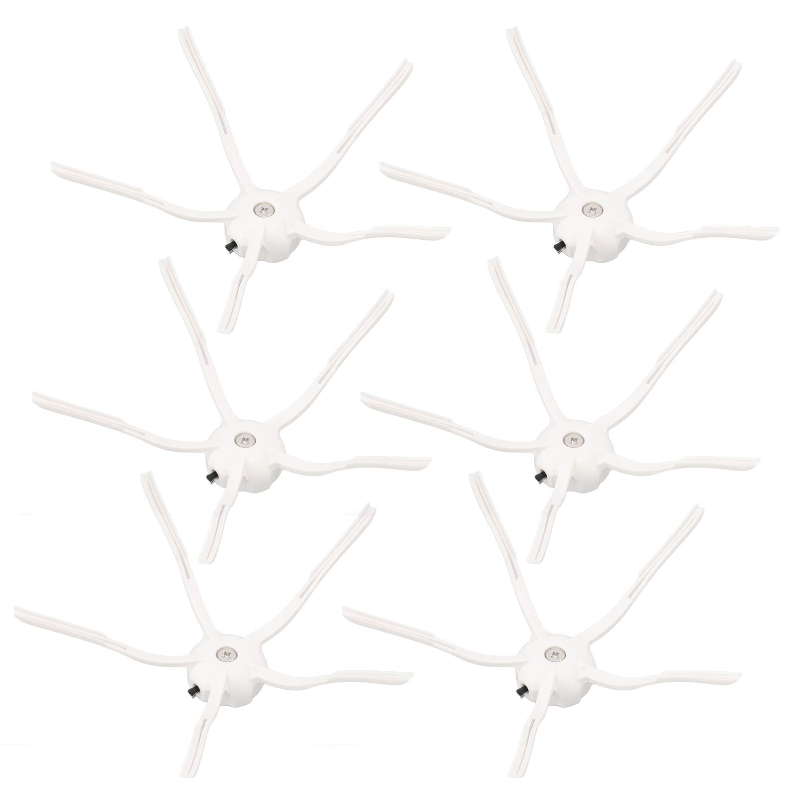 6PCS Silicone Side Brush Replacement for Xiaomi Roborock S7 Robot Vacuum - Compatible with CHICIRIS Vacuum Cleaner Accessories (White) | Perfect for Hard Floors, Carpets & Pet Hair Cleaning