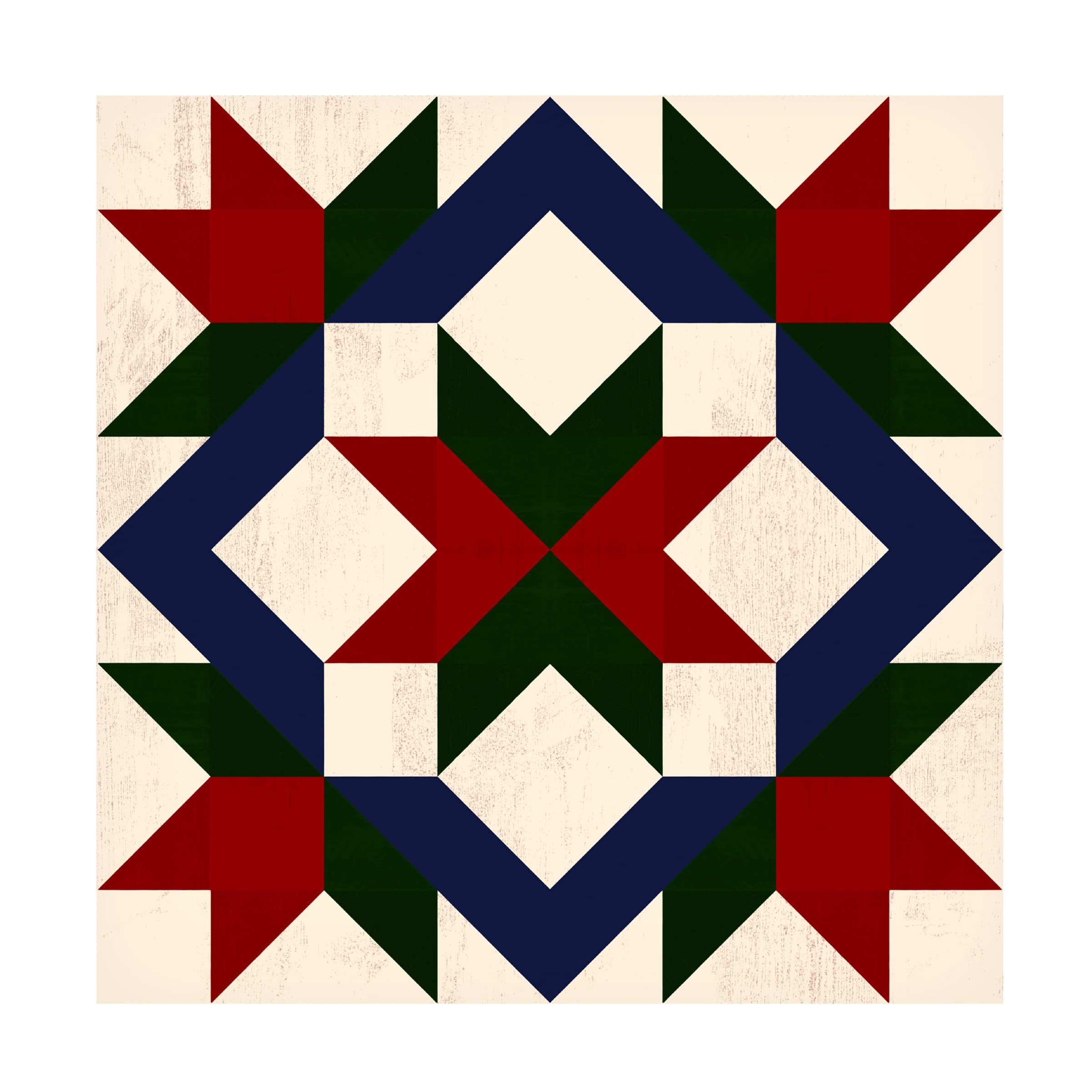 Victoria Barnes 'Christmas Barn Quilt I' Canvas Wall Art Print - Holiday Home Decor for Living Room, Bedroom & Office