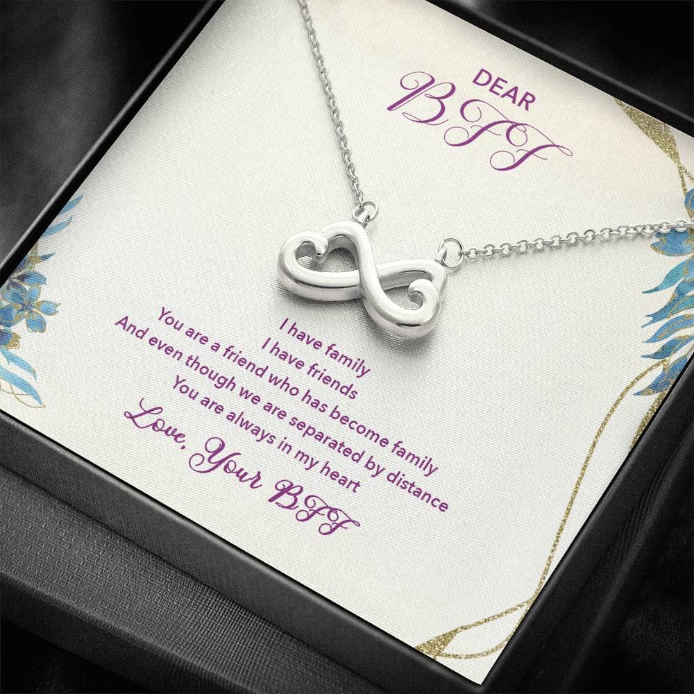 Customized Infinity Heart Necklace - Personalized Best Friend Gift for Women, Engraved Love Knot Pendant with Gift Box & Message Card | Birthday, Anniversary, Valentine's Day Jewelry Present