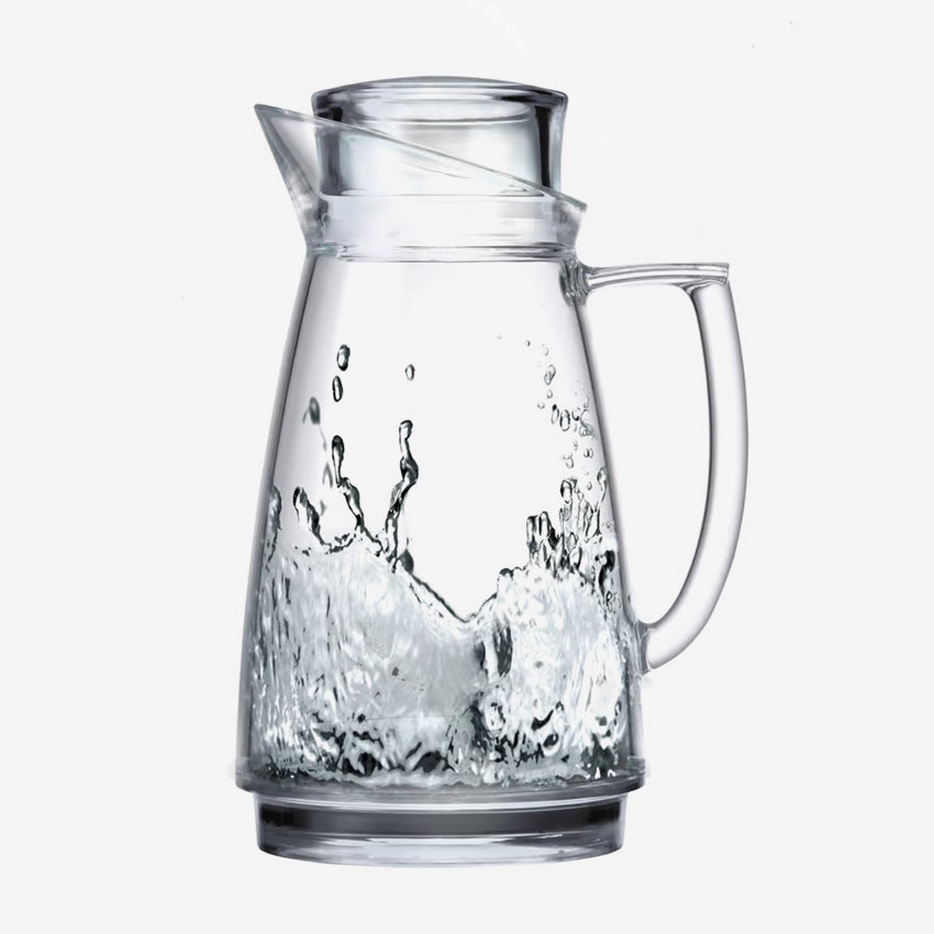 Fox Run Feliz Acrylic 64 oz. Clear Pitcher - Perfect for Iced Tea, Lemonade & Party Drinks Serving