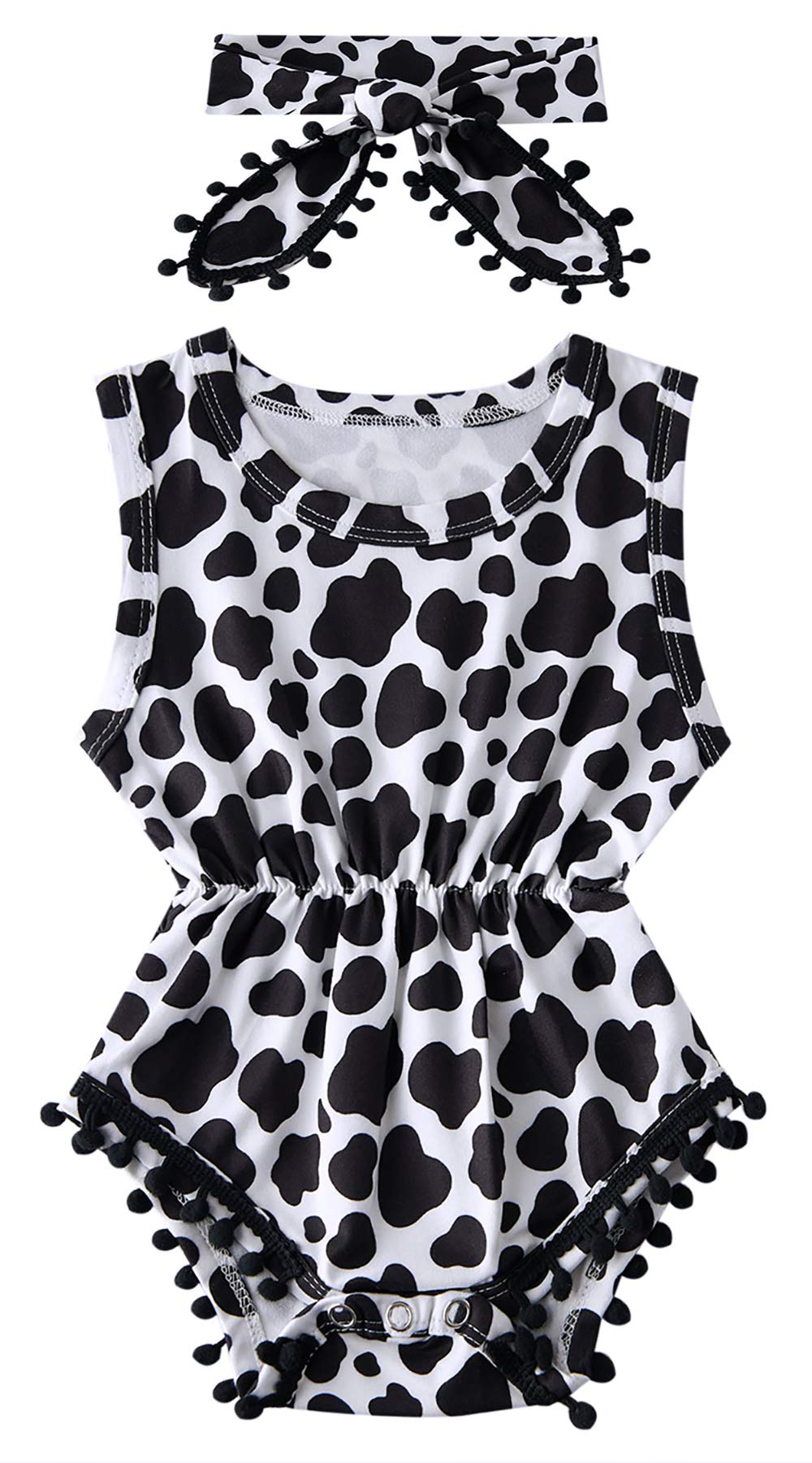 Adorable Floral Sleeveless Cowgirl Romper Jumpsuit Outfit Set with Headband for Baby Girls 0-24 Months - Perfect for Newborn Photoshoots, Western-Themed Parties & Everyday Playtime