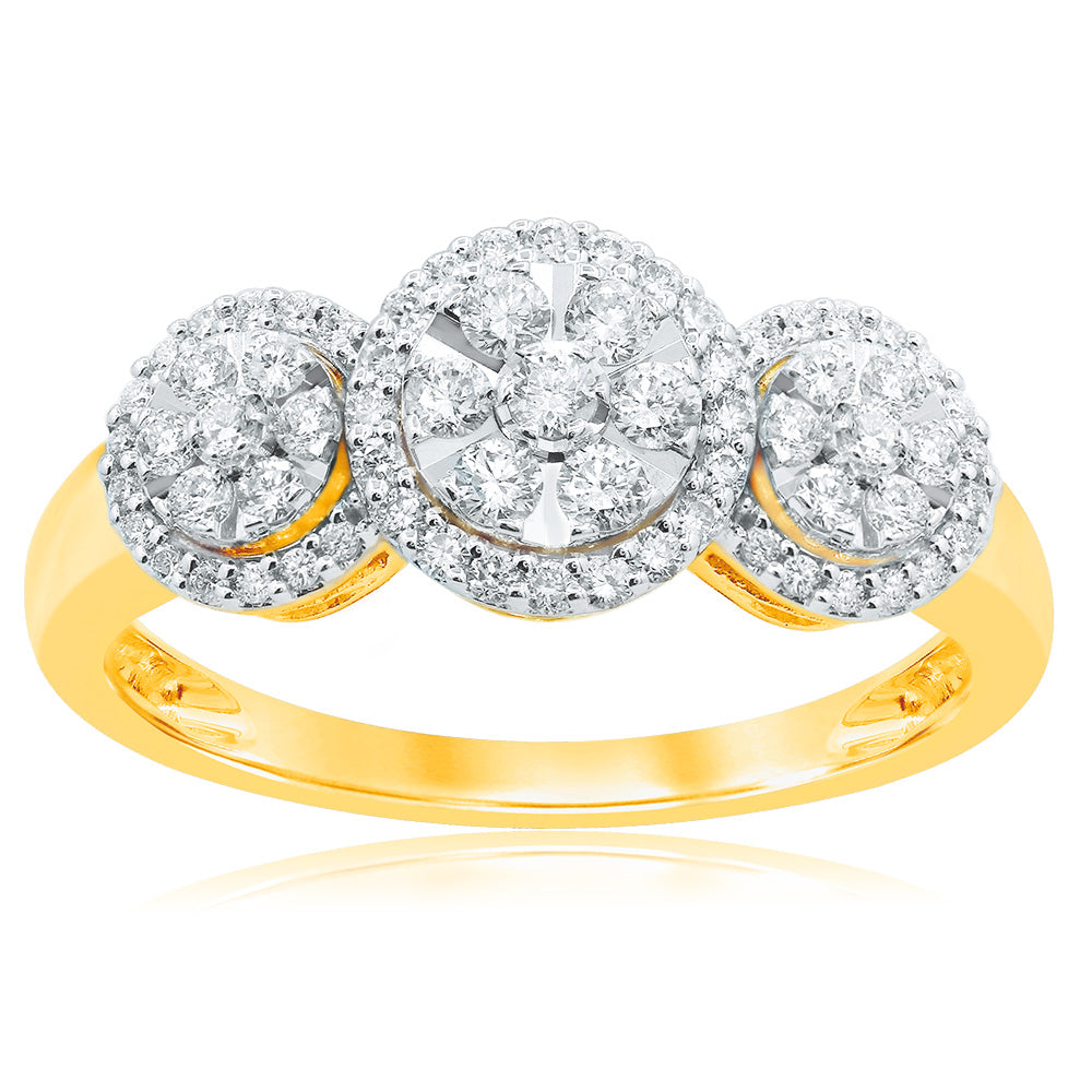9ct Yellow Gold 0.45 Carat Lab-Grown Diamond Ring for Women - Sparkling Engagement & Wedding Jewelry Gift