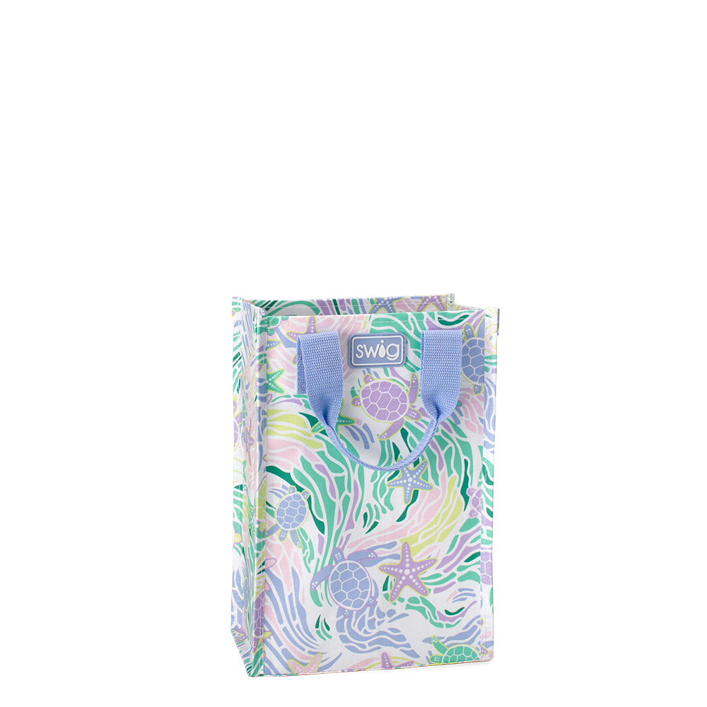 Eco-Friendly Sea Swirl Reusable Gift Bags - Tall Size for Birthdays, Weddings & Holidays | Sustainable Fabric Gift Wrap Alternative