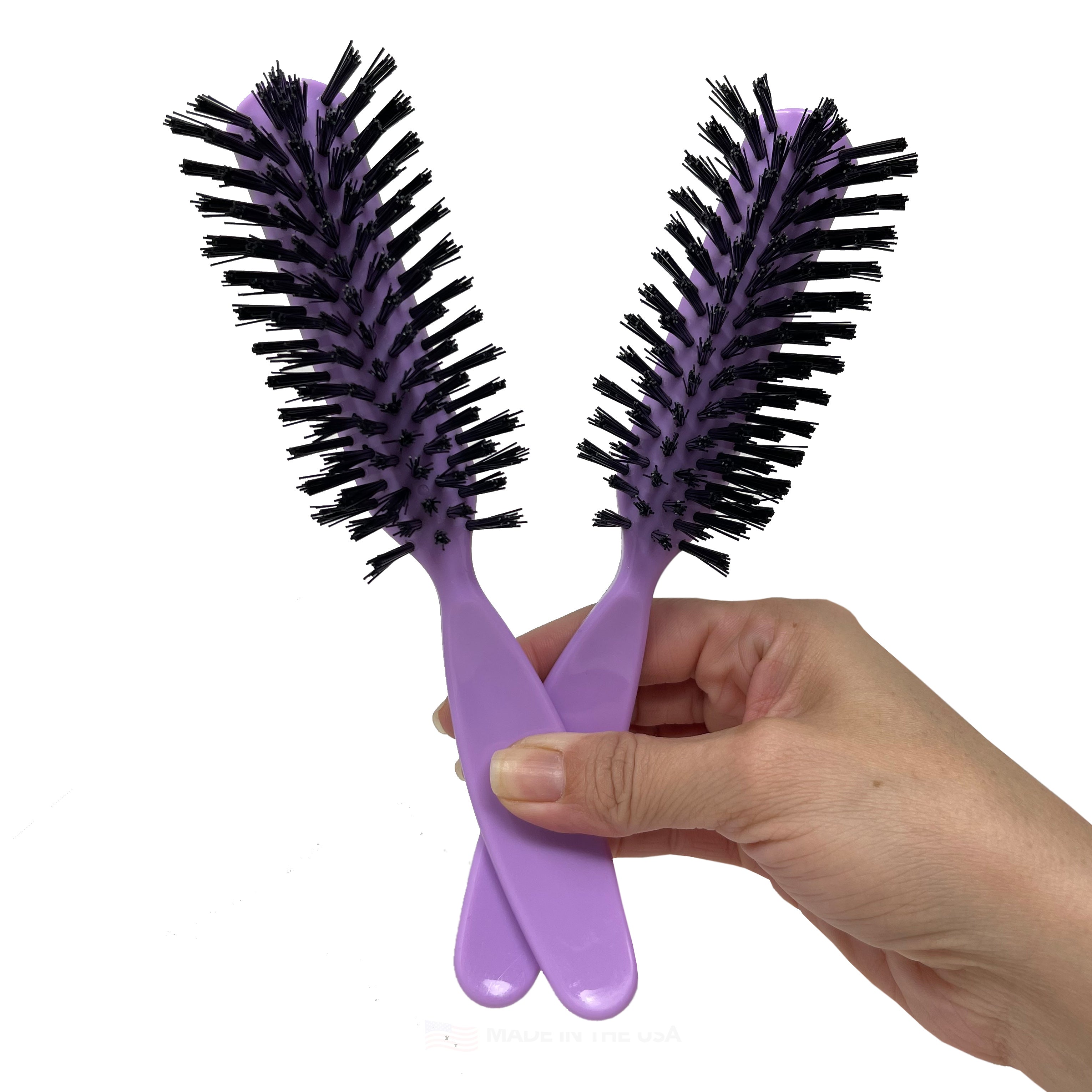 Styling Gear 7 Row Hair Brush with Nylon Bristles - 2 Pack Detangling Brush for Smooth & Shiny Hair - Perfect for Home, Salon & Travel Use