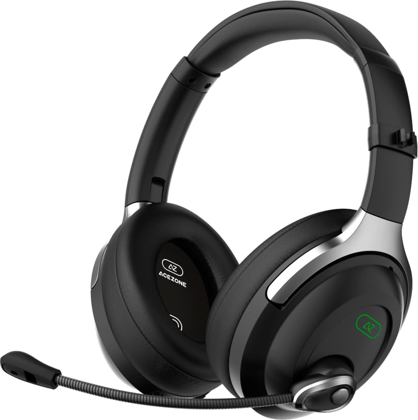 AceZone A-Spire True Wireless Gaming Headset with Hybrid ANC & EQ Presets - Noise Cancelling Mic for PC, PS5, Switch & Mobile - Perfect for Gaming, Work Calls & Music (Wireless Bluetooth Headphones)