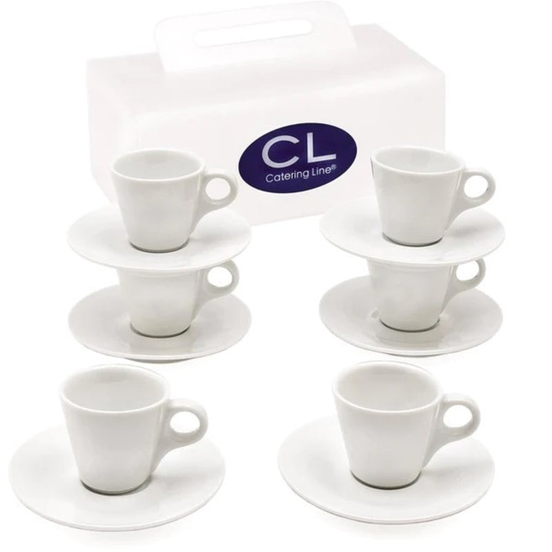 Premium Sposa Espresso Cups Set of 6 - Elegant Catering Coffee Cups for Restaurants, Cafes & Home Use - Perfect for Espresso, Cappuccino & Latte