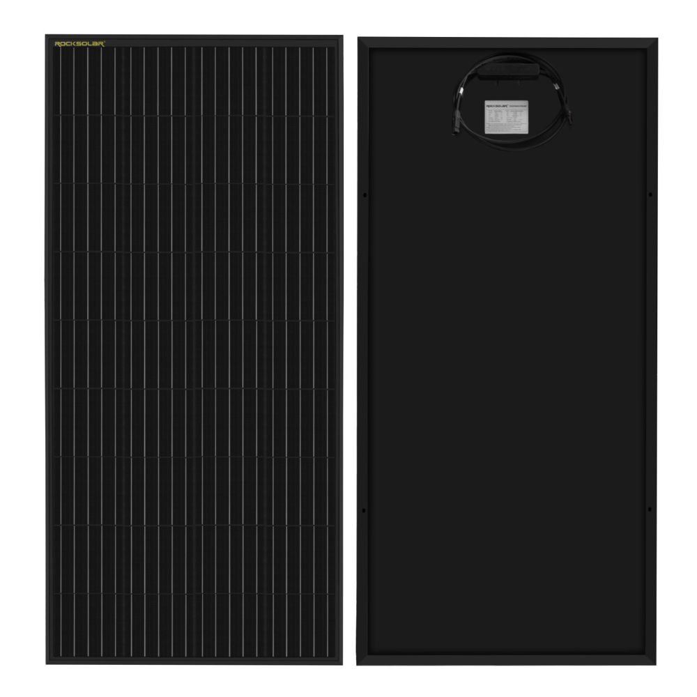 ROCKSOLAR Black Diamond 200W 12V Monocrystalline Solar Panel - High Efficiency Portable Solar Panel for RV, Boat, Off-Grid Power & Emergency Backup