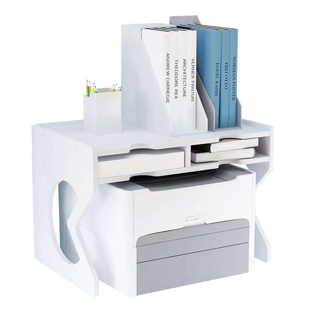 GAXQFEI Wooden Printer Stand with Storage & Paper Organizer - Space-Saving Multifunctional Desk Rack for Home & Office (Medium Size) | Perfect for Printer Organization, Paper Storage & Workspace Optimization