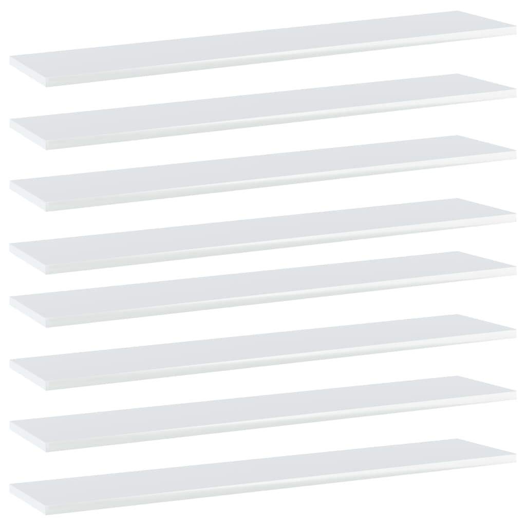 8-Piece High Gloss White Bookshelf Replacement Panels - Floating Shelves for Book Storage & Display - Organizer Shelves for Bookcases & Home Decor (Accessories Not Included) - Perfect for Living Room, Bedroom & Office Organization