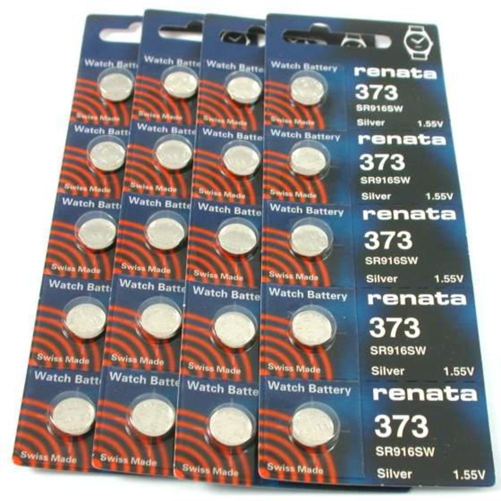 Renata Watch Batteries 20 Pack - Long Lasting Silver Oxide Button Cell Batteries for Watches, Calculators, and Small Electronics - Perfect for Timepiece Repair and Replacement