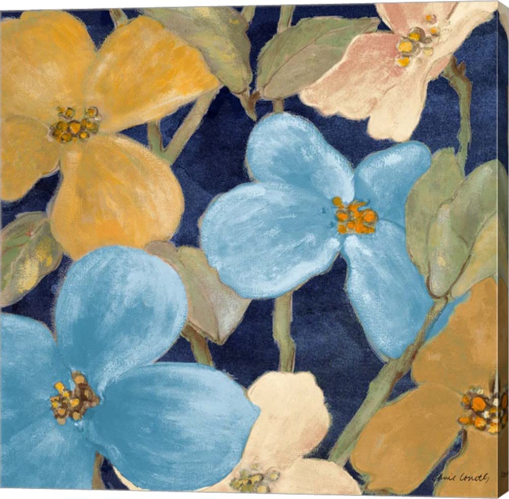 Blue Garden Party II by Lanie Loreth - 24x24 Inch Canvas Wall Art, Gallery Wrapped Painting for Living Room, Bedroom & Office Decor