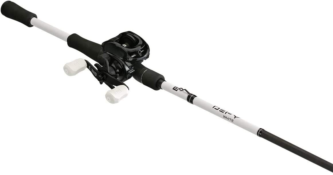 13 Fishing Origin A / Defy White Baitcast Fishing Combos - High Performance Rod and Reel Set for Bass, Walleye, and Freshwater Fishing - Perfect for Casting, Trolling, and Shore Fishing
