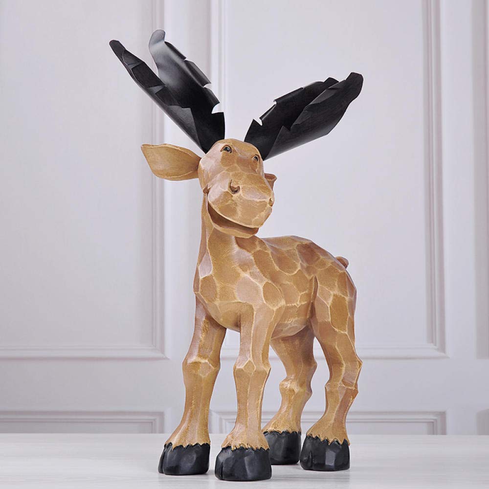 Resin Animal Sculpture - Christmas Deer Statue for Home, Office, TV Cabinet Decor - Perfect for Holiday, Wedding, and Party Decoration