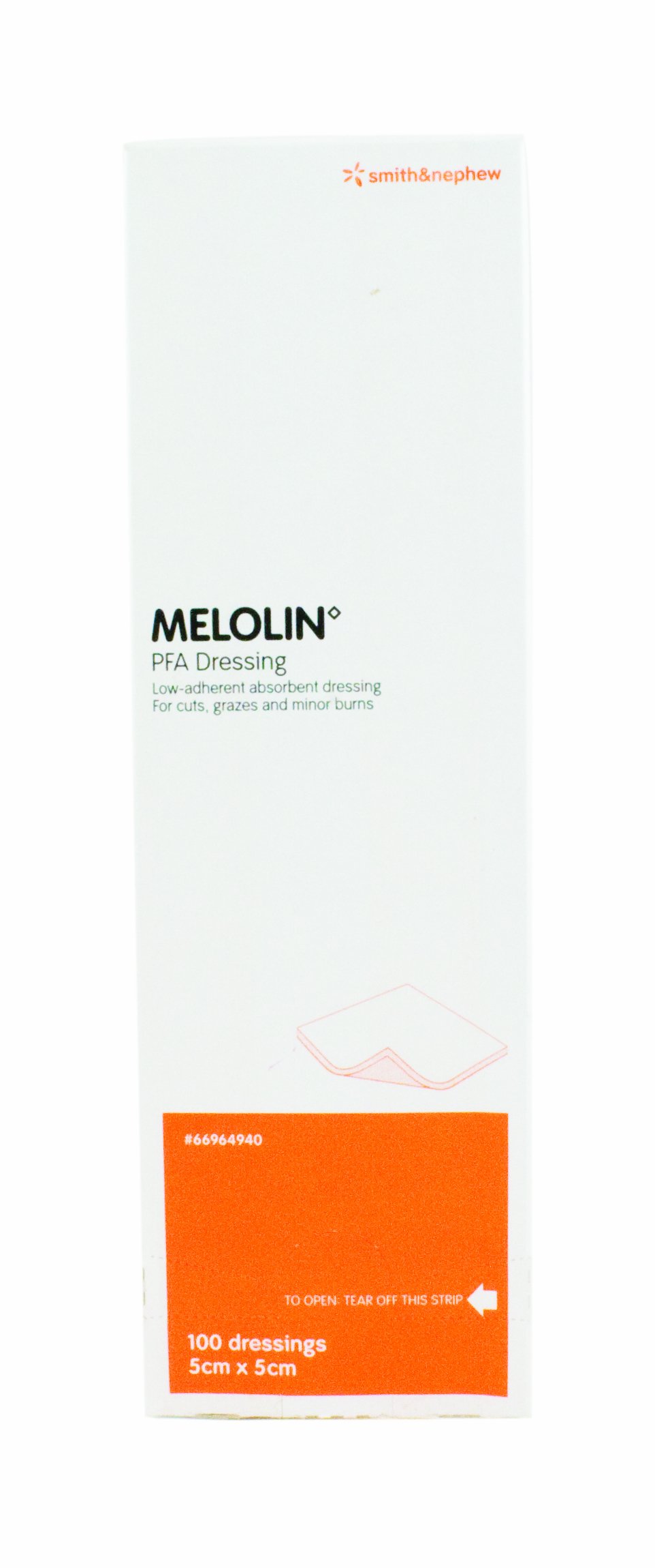 St John Ambulance Melolin Cushioned Dressing Pad 5x5cm - Pack of 100 | Wound Care & First Aid Essentials for Minor Cuts, Burns, and Abrasions