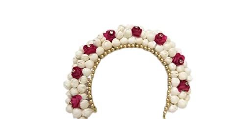 Elegant Floral Hair Accessories for Women & Girls - Faux Flower Gajra, Bridal Juda Band, Reusable Hair Bun Decor - Perfect for Weddings, Parties & Festive Occasions
