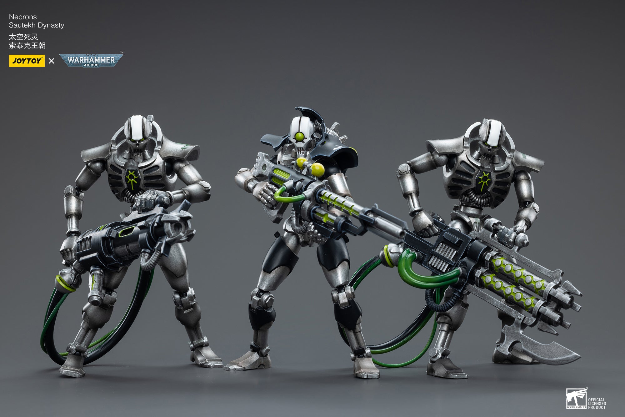 JOYTOY 1/18 Scale Warhammer 40K Necrons Sautekh Dynasty Action Figure Set (3pcs) - Perfect for Collectors, Tabletop Gaming & Display