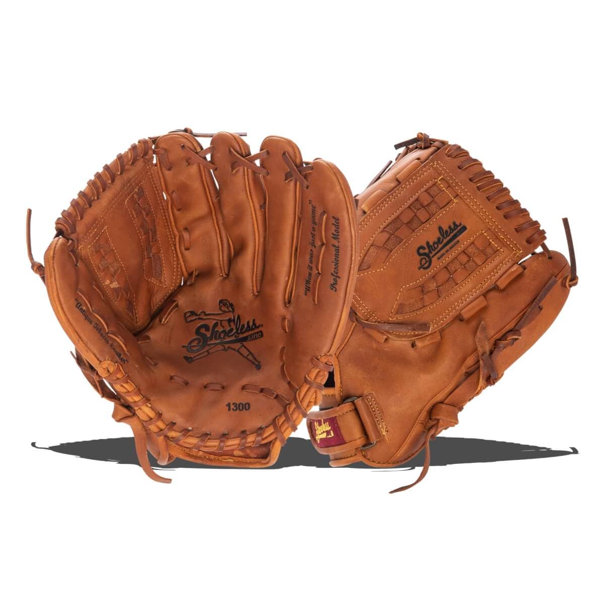 Shoeless Joe Fast Pitch Baseball Glove - Basket Weave Web, Brown Leather - Perfect for Youth & Adult Training, Games, and Practice Sessions