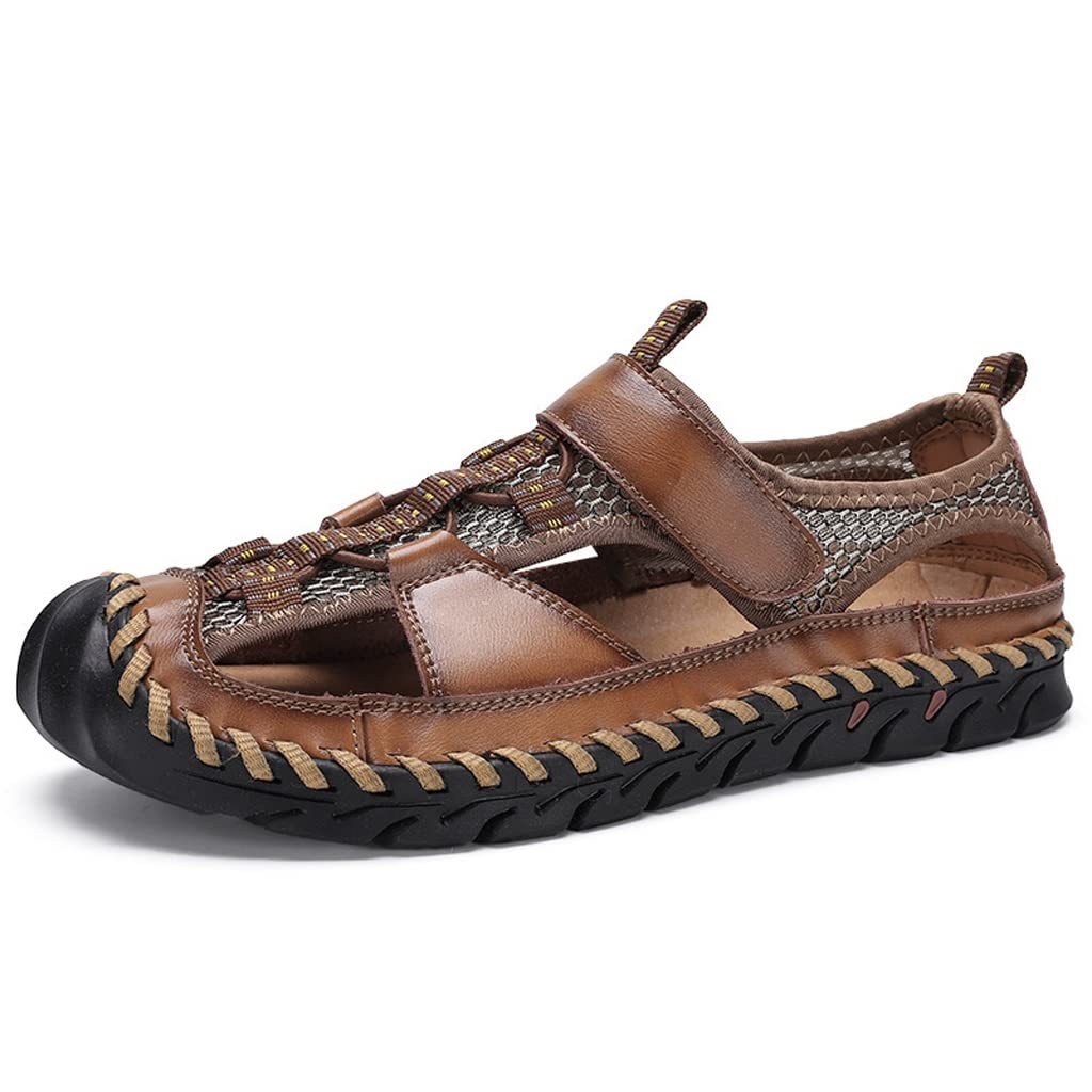 **Men's Summer Casual Roman Sandals - Brown Beach Sandals for Men Size 43CM | Comfortable & Stylish for Outdoor, Travel, and Vacation**