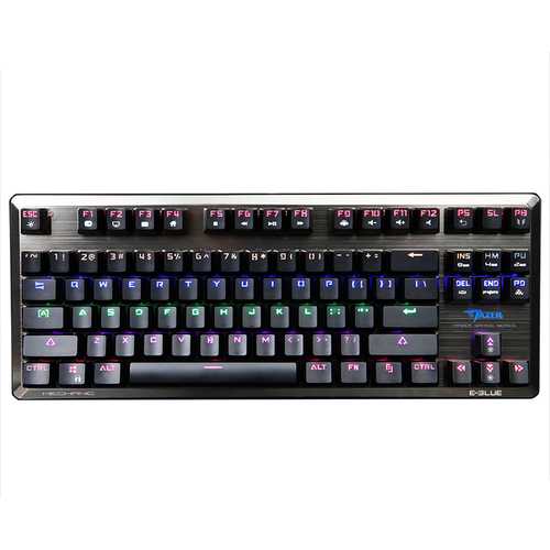 E Blue K727 87-Key NKRO USB Wired Backlit Mechanical Gaming Keyboard with Blue/Black Switches - Perfect for PC Gaming & Office Typing