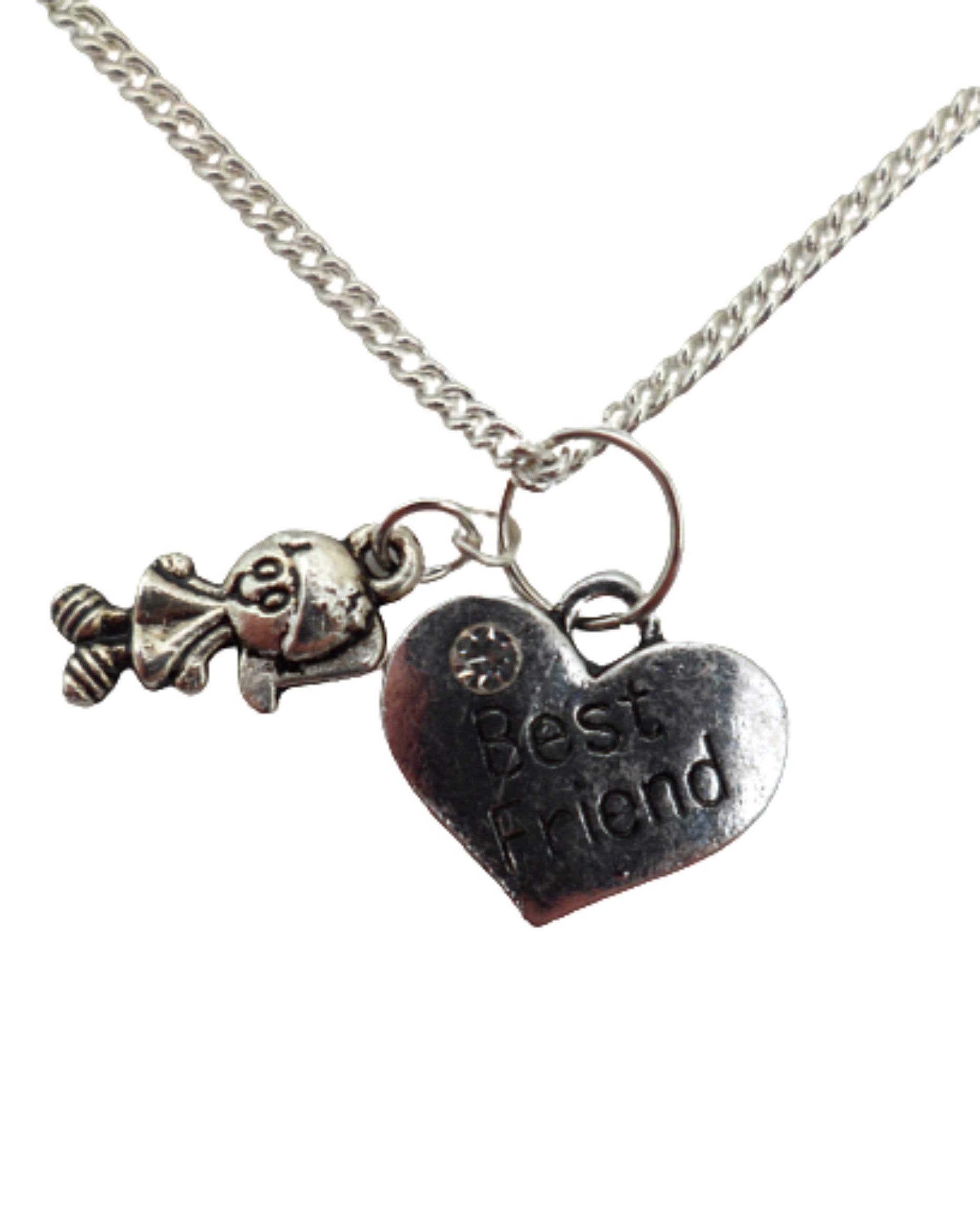 Silver Plated Best Friend Love Heart Gem Pendant Necklace for Women & Girls - Perfect Gift for Birthdays, Anniversaries, and Special Occasions