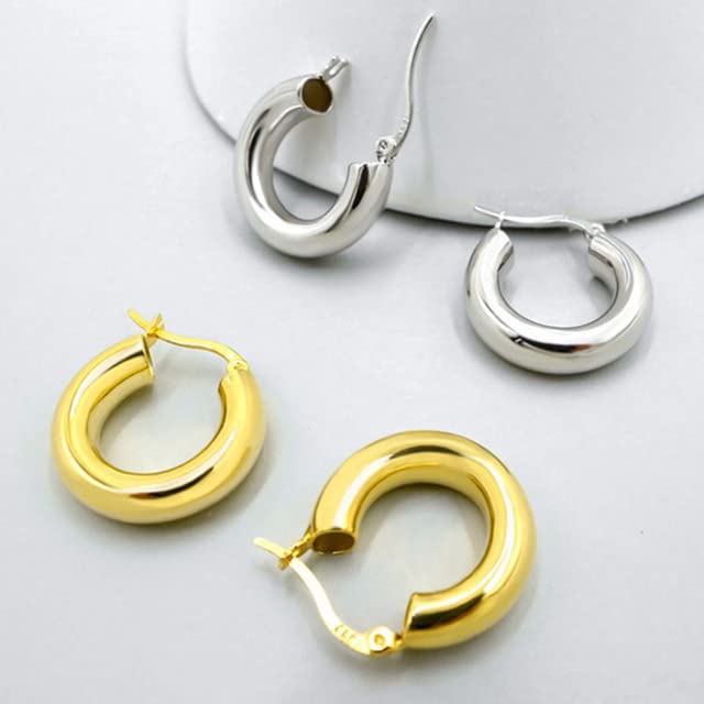 925 Sterling Silver Steampunk Hoop Earrings for Women - Elegant Geometric Dangle Earrings Hypoallergenic Jewelry for Party, Birthday Gift, Everyday Wear & Special Occasions