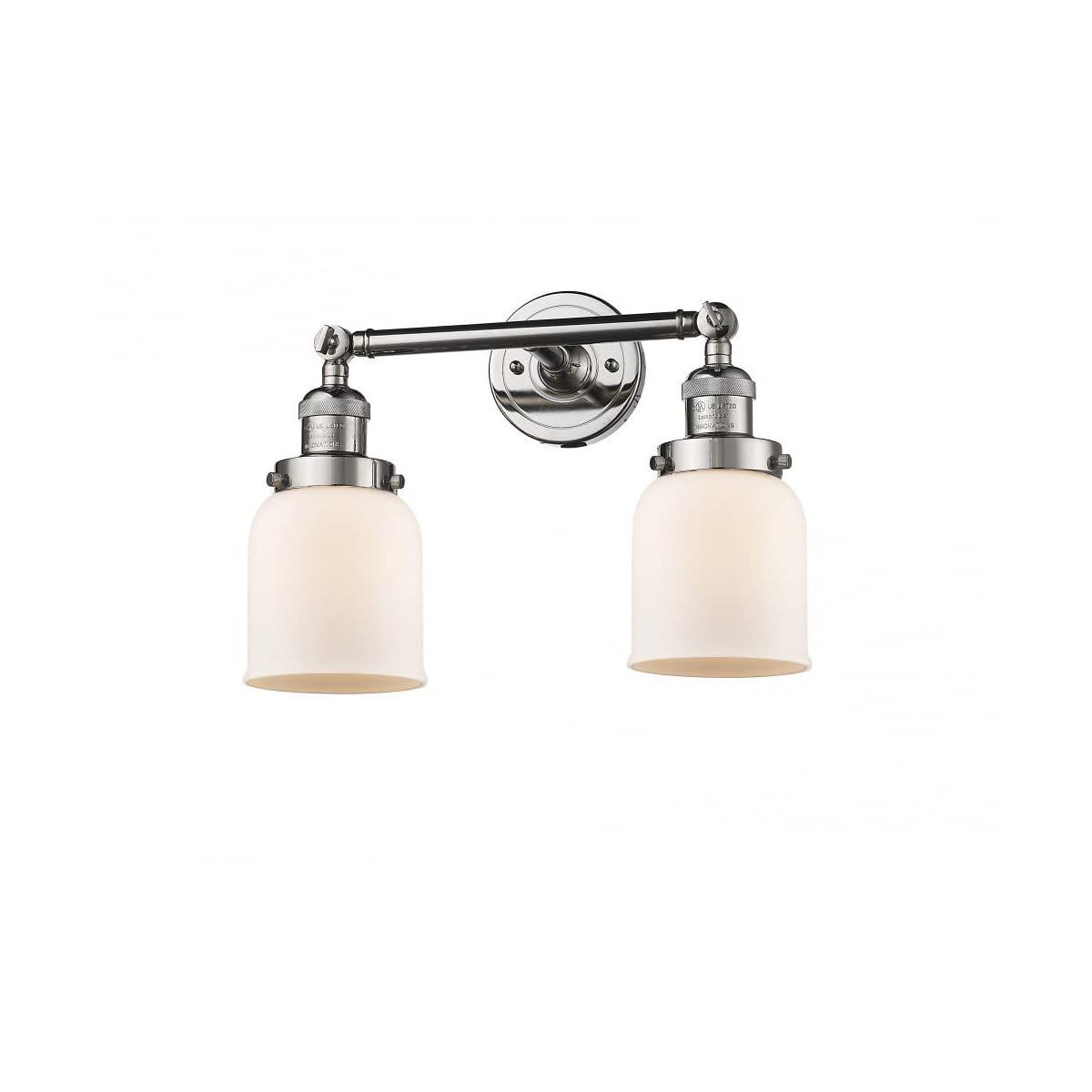 Vintage 2-Light Dimmable LED Bathroom Vanity Light Fixture in Polished Nickel - Perfect for Bathroom, Powder Room & Dressing Area Lighting