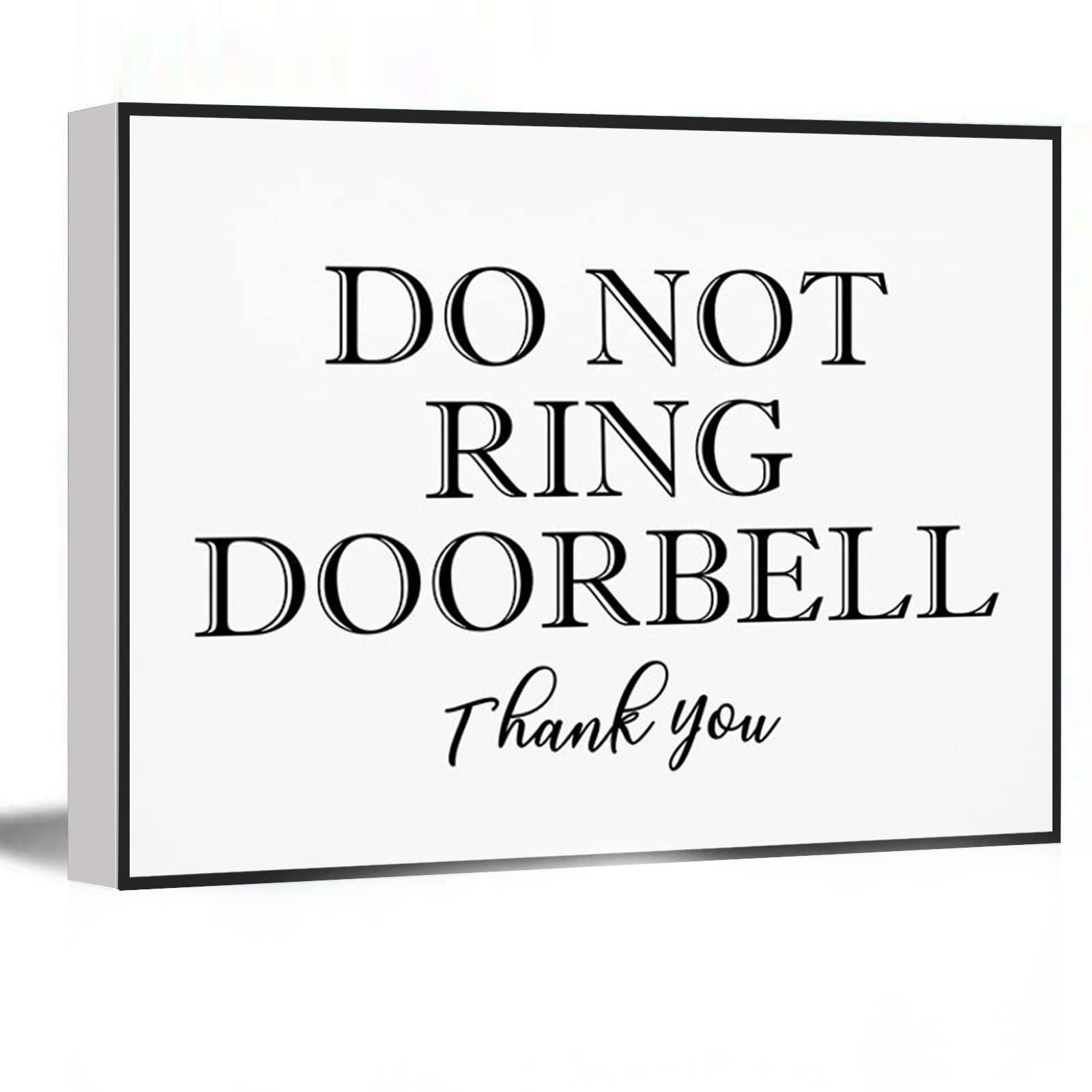 No Ring Doorbell Sign - Thank You UNFRAMED Print (16x24 Inch) | Modern Wall Art for Business, Office & Dining Room Decor | Perfect for Home, Workplace & Special Events